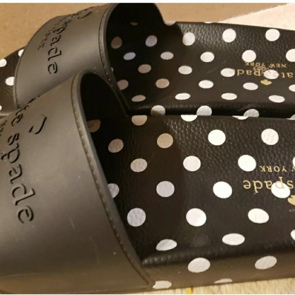 Kate Spade “Sunny” Polka-Dot Sandals Slides Rubber Black Women's Size 8B - Picture 4 of 4